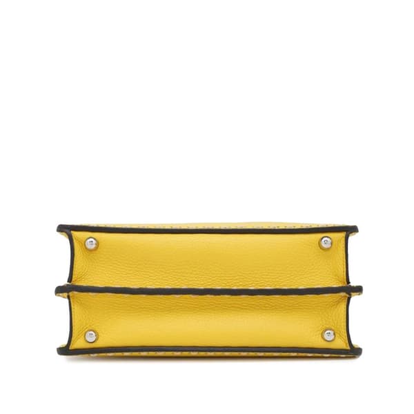Pre-owned Fendi Small Calfskin Selleria Peekaboo ISeeU Satchel Yellow