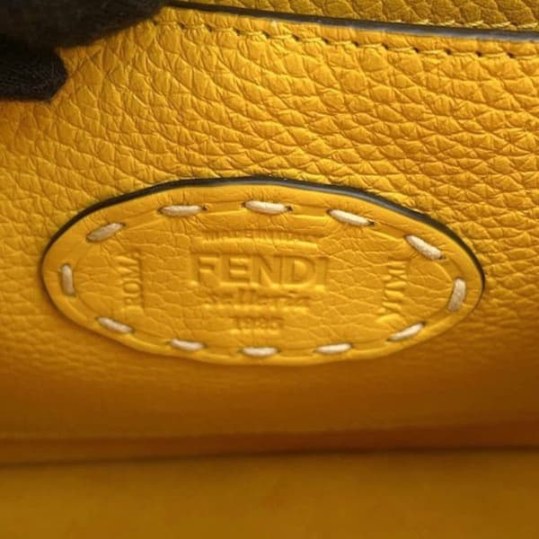 Pre-owned Fendi Small Calfskin Selleria Peekaboo ISeeU Satchel Yellow