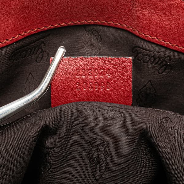 Pre-owned Gucci Guccissima Sukey Satchel Red