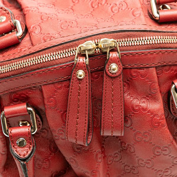 Pre-owned Gucci Guccissima Sukey Satchel Red