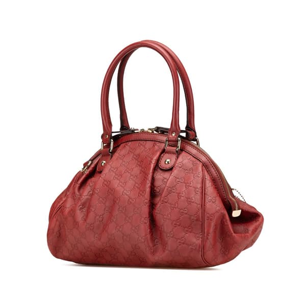 Pre-owned Gucci Guccissima Sukey Satchel Red
