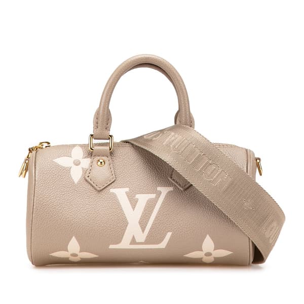 Pre-owned Louis Vuitton Bicolor Monogram Empreinte Giant Papillon BB Brown