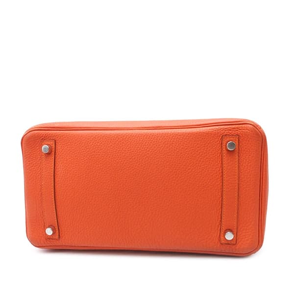 Pre-owned Hermès Clemence Birkin Retourne 30 Orange