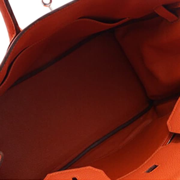 Pre-owned Hermès Clemence Birkin Retourne 30 Orange