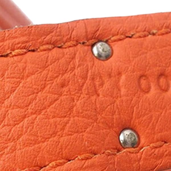 Pre-owned Hermès Clemence Birkin Retourne 30 Orange