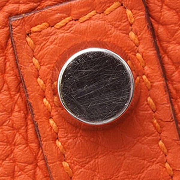 Pre-owned Hermès Clemence Birkin Retourne 30 Orange