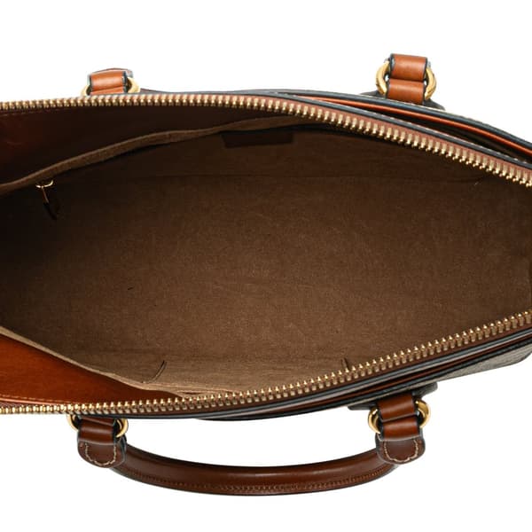 Pre-owned Gucci GG Supreme Linea A Satchel Brown