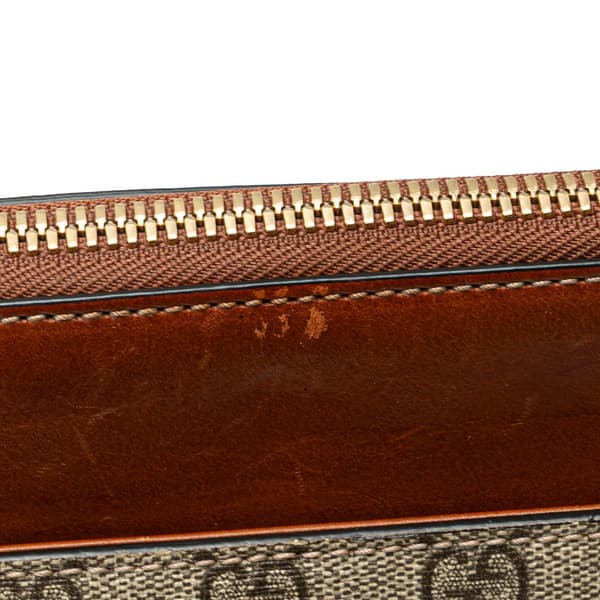 Pre-owned Gucci GG Supreme Linea A Satchel Brown