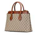 Miniatyrbild 2 av 10: Pre-owned Gucci GG Supreme Linea A Satchel Brown