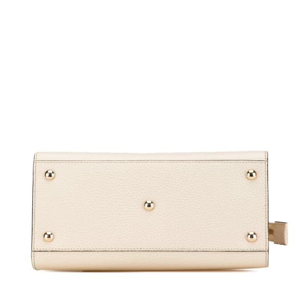 Pre-owned Gucci Medium Dollar Calf Soho Satchel White