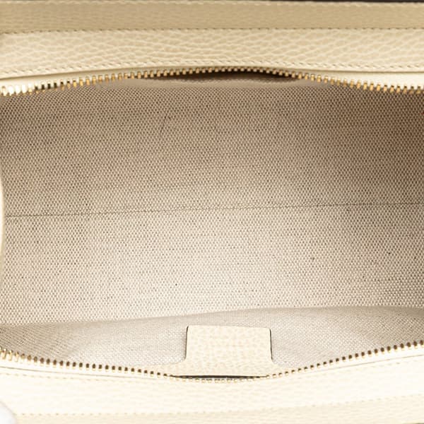 Pre-owned Gucci Medium Dollar Calf Soho Satchel White