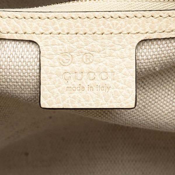 Pre-owned Gucci Medium Dollar Calf Soho Satchel White