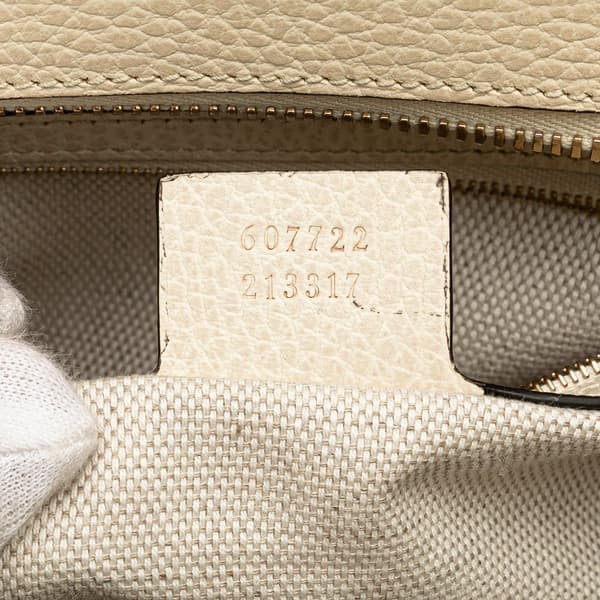 Pre-owned Gucci Medium Dollar Calf Soho Satchel White