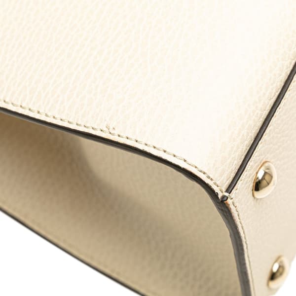 Pre-owned Gucci Medium Dollar Calf Soho Satchel White