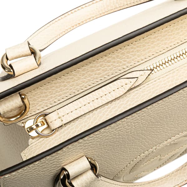 Pre-owned Gucci Medium Dollar Calf Soho Satchel White