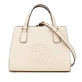 Miniatyrbild 1 av 10: Pre-owned Gucci Medium Dollar Calf Soho Satchel White