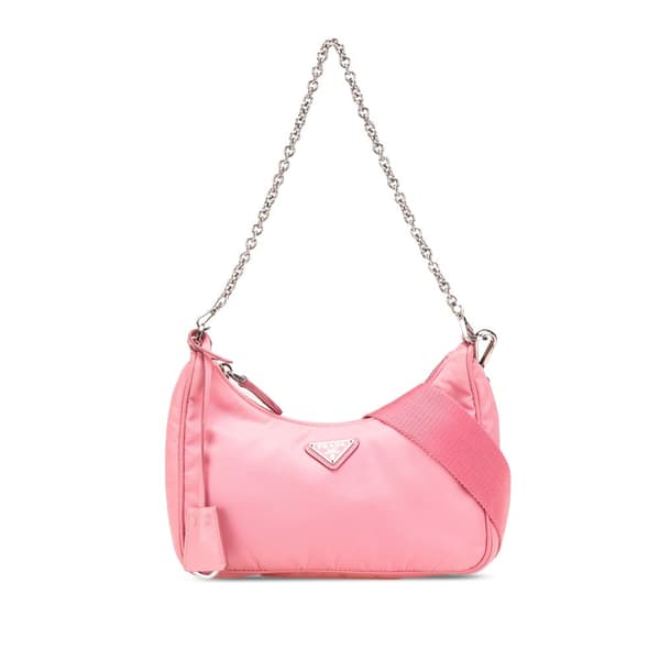Pre-owned Prada Re Nylon Re Edition 2005 Satchel Pink