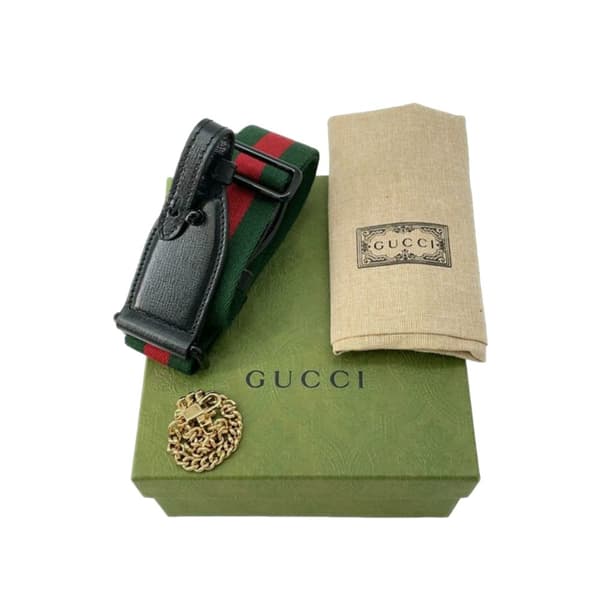 Pre-owned Gucci Mini Leather Horsebit 1955 Web Satchel Black
