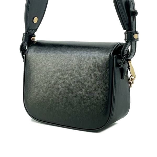 Pre-owned Gucci Mini Leather Horsebit 1955 Web Satchel Black