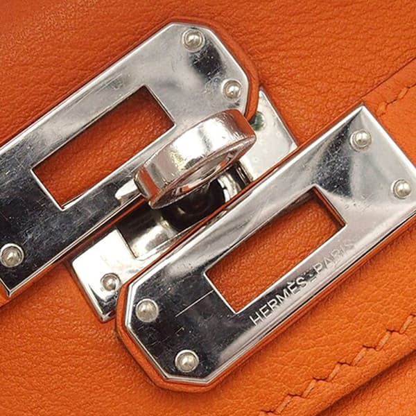 Pre-owned Hermès Swift Kelly Pochette 22 Orange
