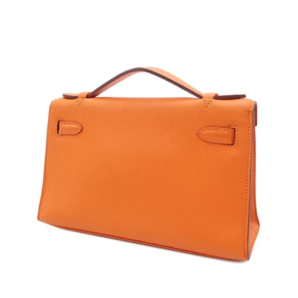 Pre-owned Hermès Swift Kelly Pochette 22 Orange
