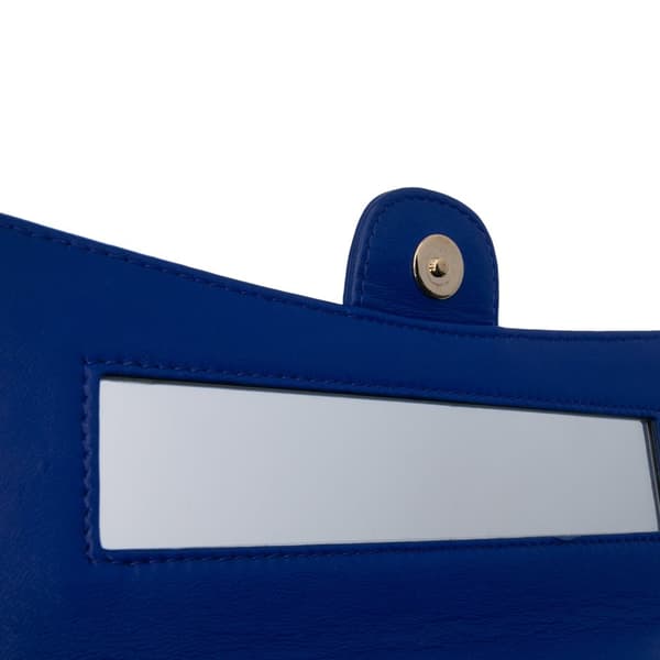 Pre-owned Chanel CC Quilted Lambskin Zip Vanity Flap Blue