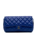 Miniatyrbilde 1 av 10: Pre-owned Chanel CC Quilted Lambskin Zip Vanity Flap Blue