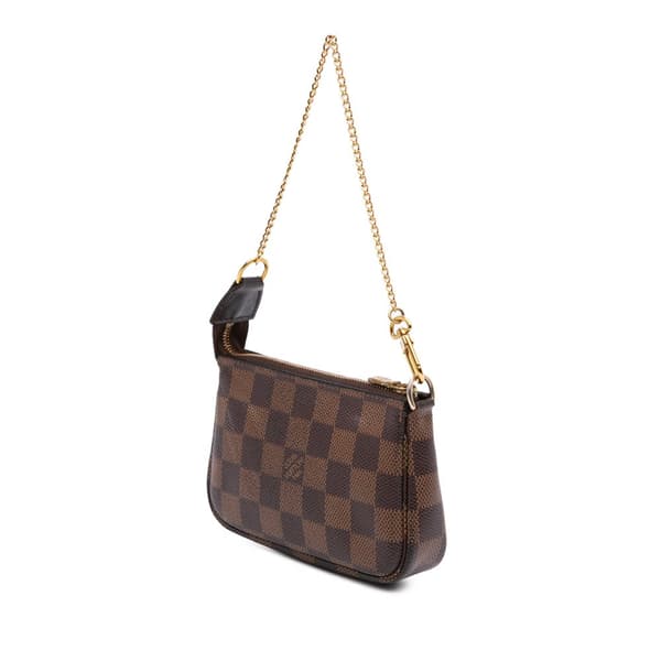 Pre-owned Louis Vuitton Damier Ebene Mini Pochette Accessoires Brown