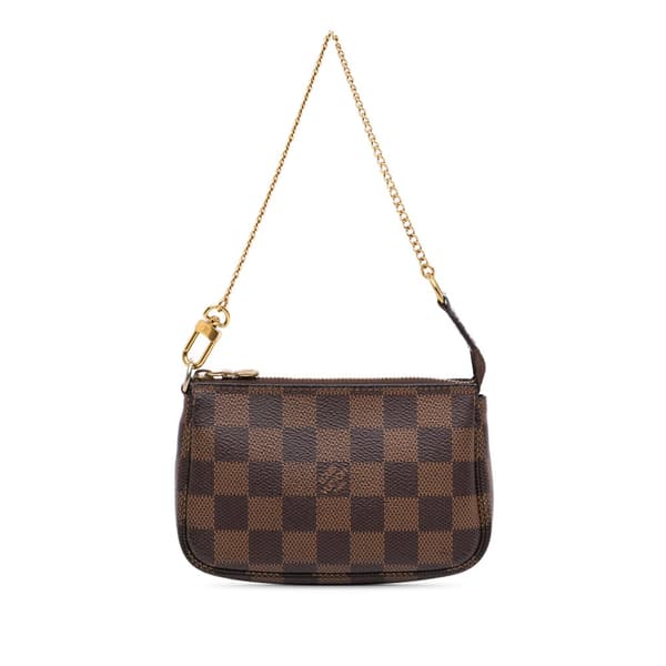 Pre-owned Louis Vuitton Damier Ebene Mini Pochette Accessoires Brown