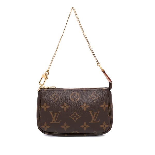Pre-owned Louis Vuitton Monogram Mini Pochette Accessoires Brown