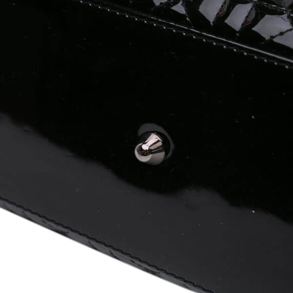 Pre-owned Dior Large Patent Cannage Lady Dior Black