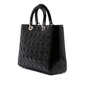 Miniatyrbilde 2 av 10: Pre-owned Dior Large Patent Cannage Lady Dior Black