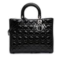 Miniatyrbilde 1 av 10: Pre-owned Dior Large Patent Cannage Lady Dior Black
