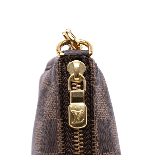 Pre-owned Louis Vuitton Damier Ebene Mini Pochette Accessoires Brown