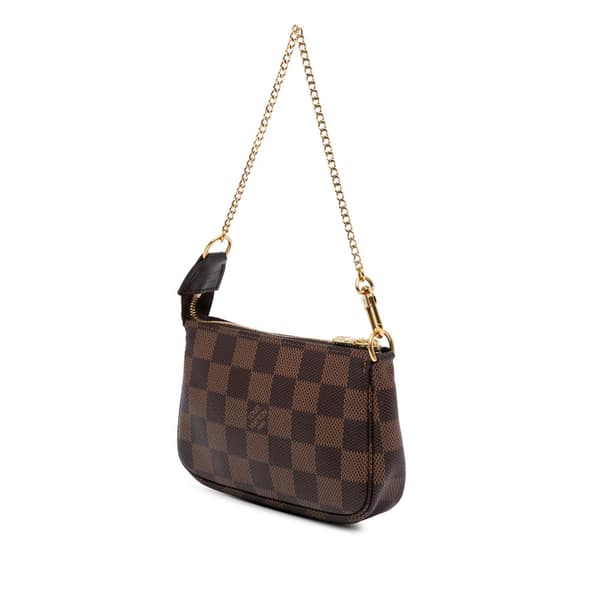 Pre-owned Louis Vuitton Damier Ebene Mini Pochette Accessoires Brown