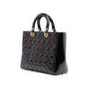 Miniatyrbilde 2 av 10: Pre-owned Dior Large Patent Cannage Lady Dior Black
