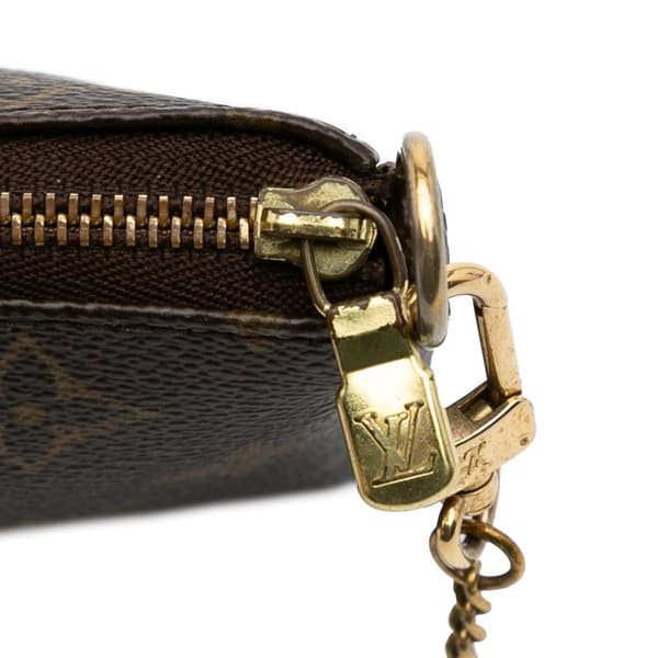 Pre-owned Louis Vuitton Monogram Mini Pochette Accessoires Brown