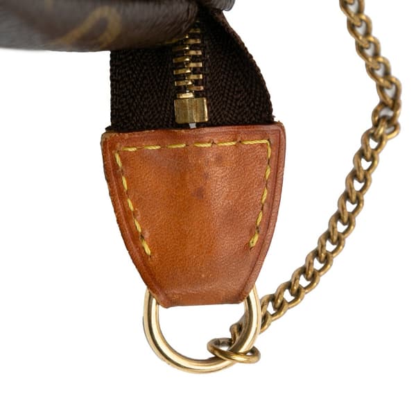 Pre-owned Louis Vuitton Monogram Mini Pochette Accessoires Brown