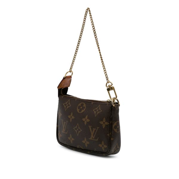 Pre-owned Louis Vuitton Monogram Mini Pochette Accessoires Brown
