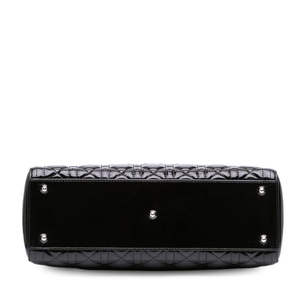 Pre-owned Dior Large Patent Cannage Lady Dior Black