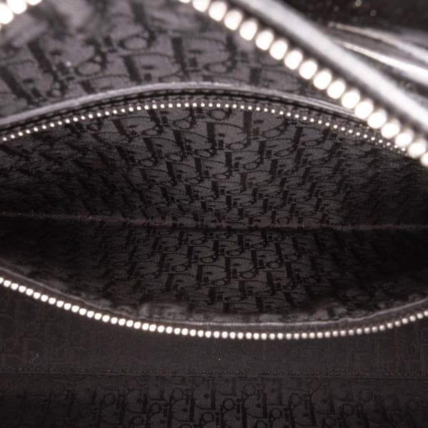 Pre-owned Dior Large Patent Cannage Lady Dior Black