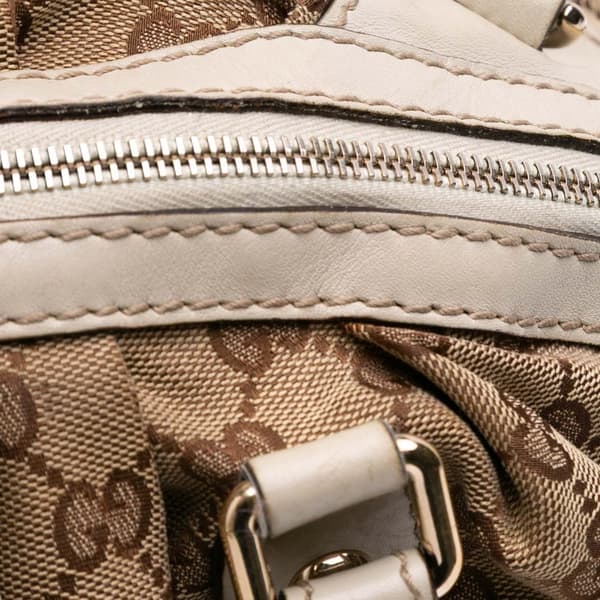Pre-owned Gucci GG Canvas Sukey Satchel Brown