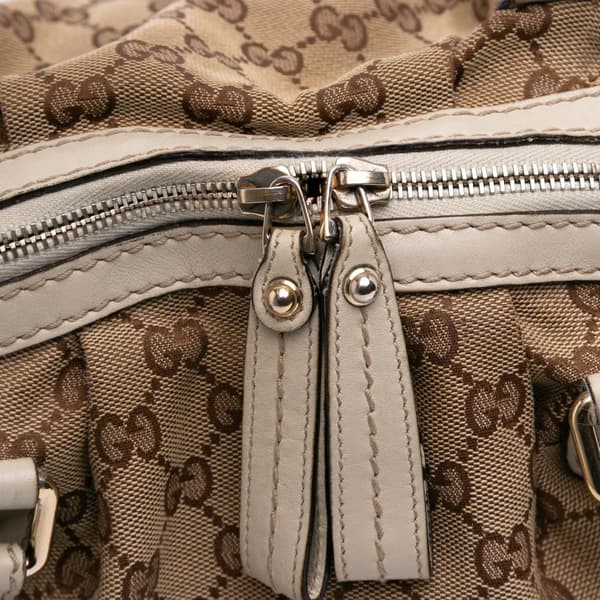 Pre-owned Gucci GG Canvas Sukey Satchel Brown
