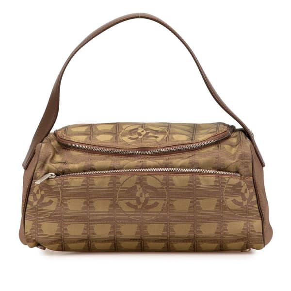 Pre-owned Chanel New Travel Line Nylon Vanity Bag Brown