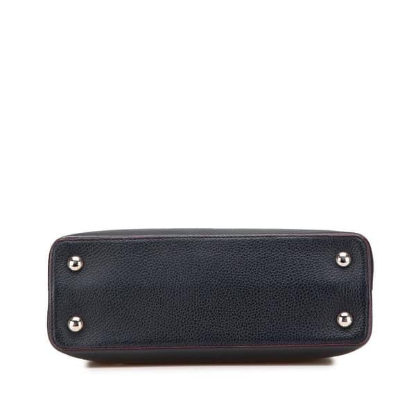 Pre-owned Louis Vuitton Taurillon Capucines PM Blue
