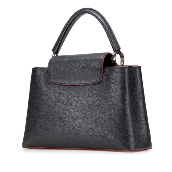 Pre-owned Louis Vuitton Taurillon Capucines PM Blue