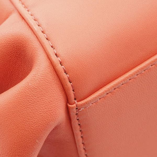 Pre-owned Fendi Mini Bicolor Nappa Waves Peekaboo Iconic Satchel Orange