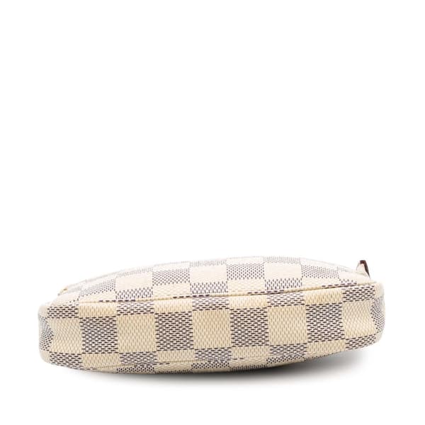 Pre-owned Louis Vuitton Damier Azur Mini Pochette Accessoires White