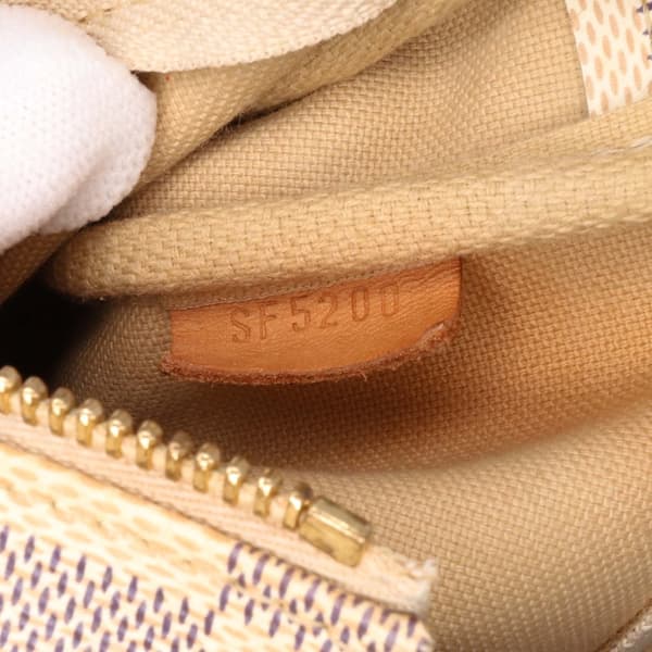 Pre-owned Louis Vuitton Damier Azur Mini Pochette Accessoires White