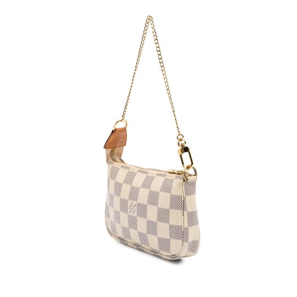 Pre-owned Louis Vuitton Damier Azur Mini Pochette Accessoires White